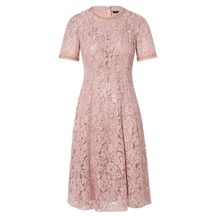 【商场同款】Lakoradior拉珂蒂显瘦夏季肌理刺绣蕾丝淑女连衣裙女