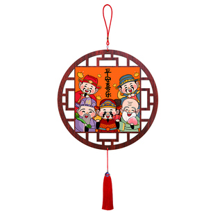 五福临门入户门吉祥挂件玄关客厅招财进宝中国结挂饰餐厅书房挂画