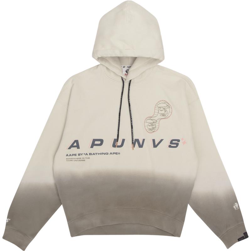 aape旗舰店猿人潮流渐变连帽卫衣