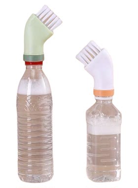 环保多功能清洁刷可连接矿泉水瓶