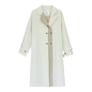 it'real瑞尔秋季新款法式慵懒假两件长袖风衣外套