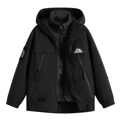 帕丁顿熊冬季反光印花羽绒服情侣