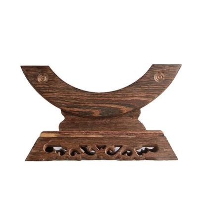 瓷盘茶饼托架双龙三脚玉石平安扣