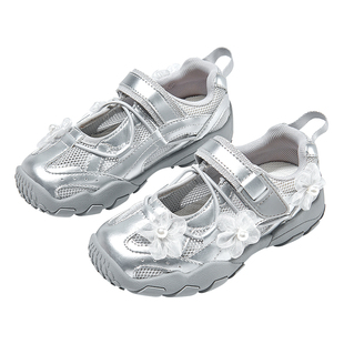 芭比童鞋女童运动凉鞋2026新款春夏女孩软底休闲鞋儿童公主鞋薄款