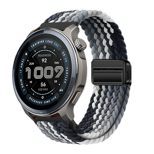 适用Amazfit华米手表带Balance2/T-Rex3 Pro磁吸扣尼龙编织active2/GTR4腕带跃我智能运动手表Bip5男女替换带