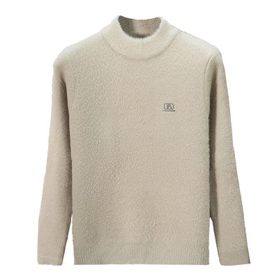 恒源祥水貂绒毛衣男半高领一体绒