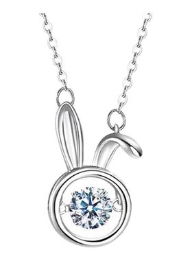 S925纯银灵动折耳兔子项链