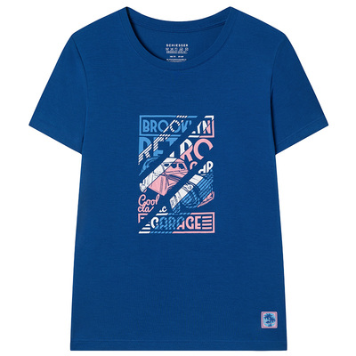 舒雅男童莫代尔印花T恤