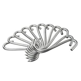 加粗S型晒腊肉挂钩304不锈钢大号实心挂猪肉香肠烤鸭尖头挂肉钩子