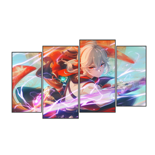 电竞酒店氛围装饰画网咖led灯发光壁画原神八重神子枫原万叶挂画