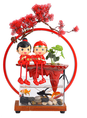 结婚新婚礼婚房装饰陶瓷流水摆件