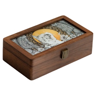 胡桃木首饰盒实木高级小众抗氧化黄金金币金豆纪念币存放收纳盒