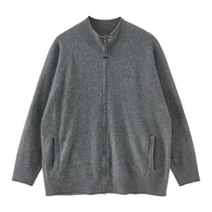 BUTTBILL 26SS复古拉链开衫毛衣男立领针织外套简约休闲纯色上衣