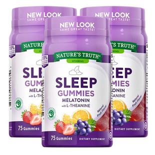 【自营】美国自然之珍NATURES TRUTH 褪黑色素软糖75粒*3瓶茶氨酸