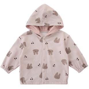 宝宝春季外套可爱连帽卫衣男童春秋外衣女童春季2026新款儿童春装
