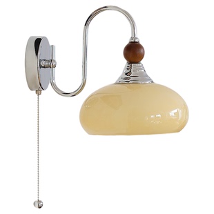 泡芙法式复古壁灯中古包豪斯卧室床头灯奶油风客厅民宿过道楼梯灯