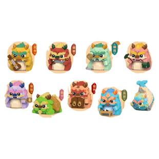 龙生九子国潮卡通摆件儿童益智拼装积木玩具模型男女孩生日礼物