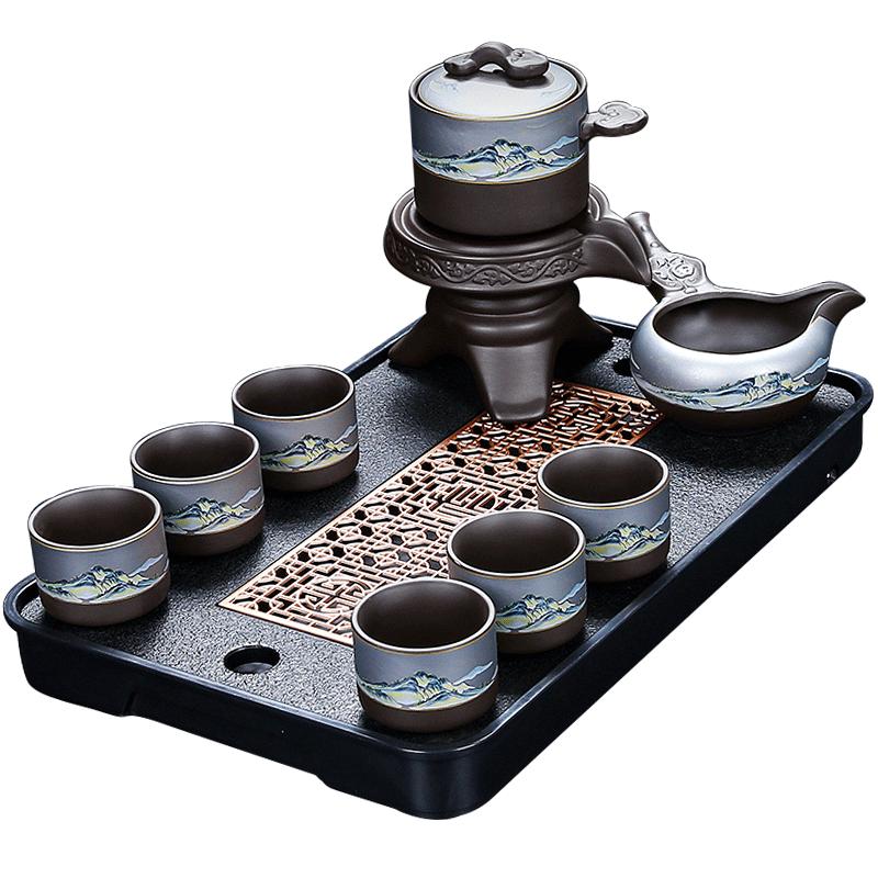 紫砂自动茶具套装整套旋转出水懒人泡茶神器茶杯茶壶办公家用送礼