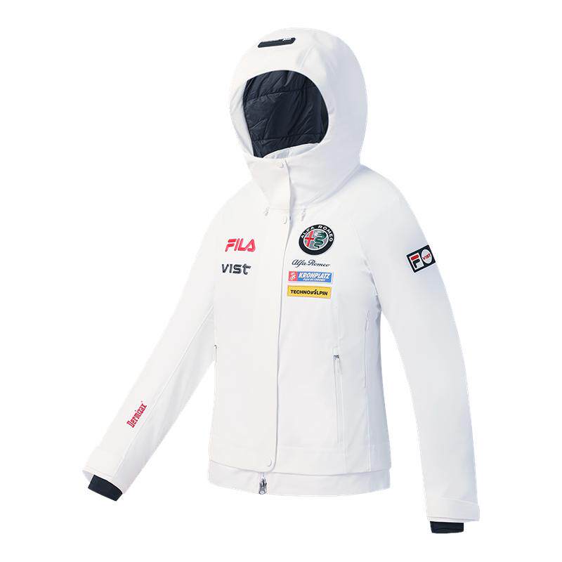 FILA 斐乐官方女士滑雪服2025冬季新款滑雪运动基础保暖连帽外套