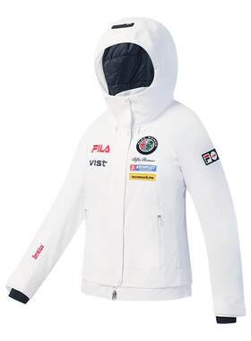 FILA 斐乐官方女士滑雪服2025冬季新款滑雪运动基础保暖连帽外套