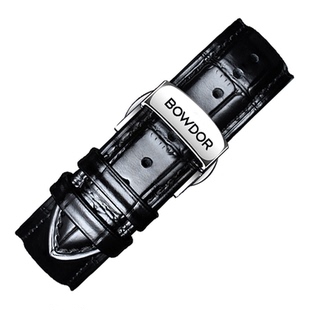 宝舵手表带真皮BOWDOR男女表链蝴蝶扣宝陀头层牛皮配件12 14 20mm