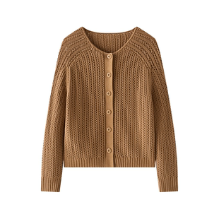 Marc O'Polo25秋冬新品时尚绵羊毛长袖针织开衫前后两穿外套女装