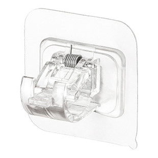 帘杆挂钩窗帘杆夹固定器免打孔粘贴式支架夹子横杆门帘伸缩杆粘钩