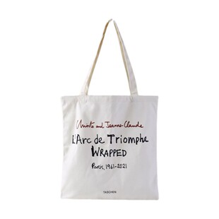 凯旋门Taschen红蓝字母休闲环保袋ins帆布包字母布袋大容量单肩包