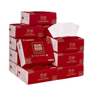 结婚纸巾酒席抽纸整箱小包婚宴专用红色一次性餐巾纸婚庆用品大全