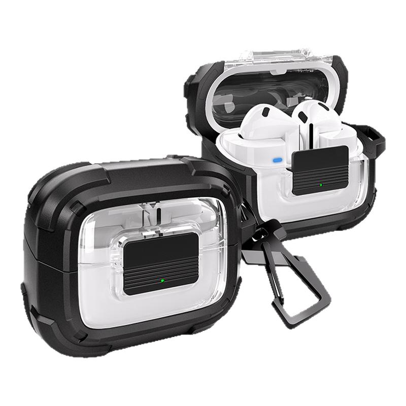 牧行者适用三星Galaxy Buds3 Pro耳机壳新款Buds 3保护壳套高级半透磁吸锁扣四角加固防撞防摔带挂扣赠清洁笔