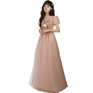 声乐艺考晚礼服女秋冬高级感18岁成人礼音乐生高端气质年会连衣裙