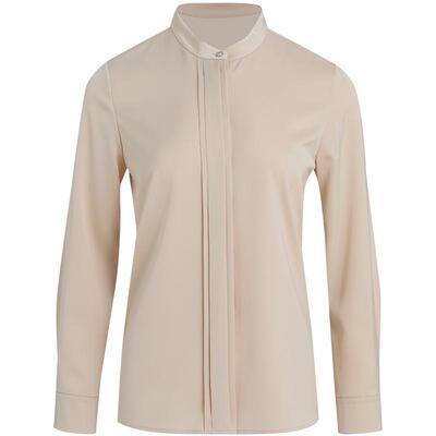 LANDI小立领哑光缎面衬衫