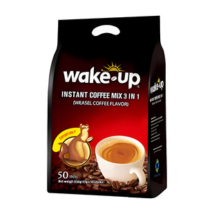 越南原装进口威拿wakeup猫屎咖啡味50条三合一速溶咖啡香浓850g