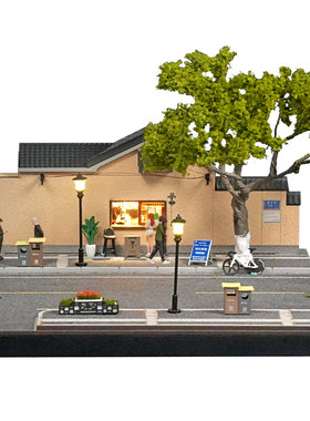 收藏家164咖啡店合金场景模型