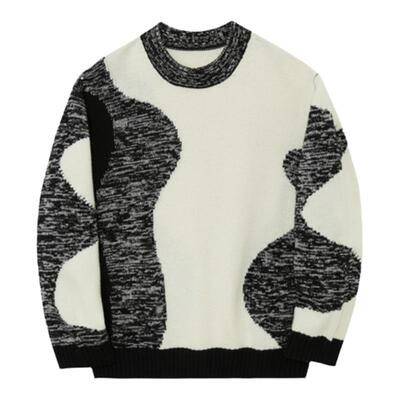 MIMIGOGO儿童不规则嵌花羊毛毛衣