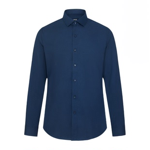 杉杉男士衬衫长袖2025春秋季新款商务中年爸爸羊毛衬衫男衬衣蓝色