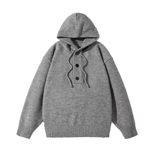 JEEP SPIRIT针织衫男士毛衣秋冬季新款加绒厚款连帽卫衣男生外套