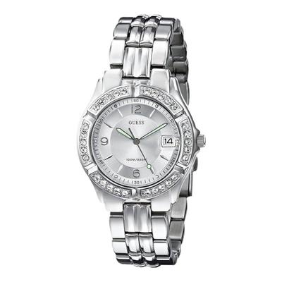 Guess镶钻钢带女士石英表