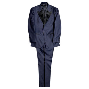 杰呢亚Zeg*n170支纯毛藏蓝色张东健同款礼服结婚新郎西装量身定做