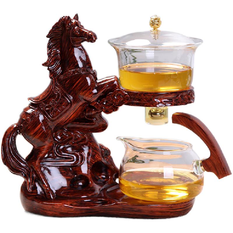 磁吸茶具套装家用玻璃懒人自动泡茶器办公室会客功夫泡茶专用茶具