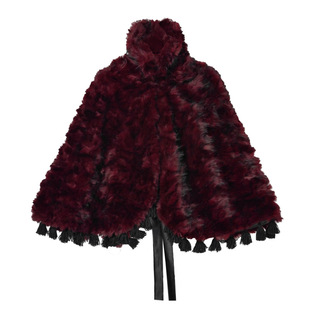血液供给原创◆古堡惊情 腥红哥特氛围感环保皮草斗篷外套披肩冬