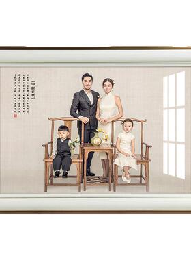 全家福相框定制打印加冲洗照片结婚照婚纱照相片放大做成36寸挂墙