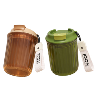 100%咖啡杯高颜值便携男女随行杯手提外带水杯磨砂tritan情侣杯子