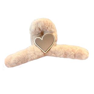 毛绒大号发夹女后脑勺独特漂亮抓夹头饰秋冬发量多鲨鱼夹头发发卡