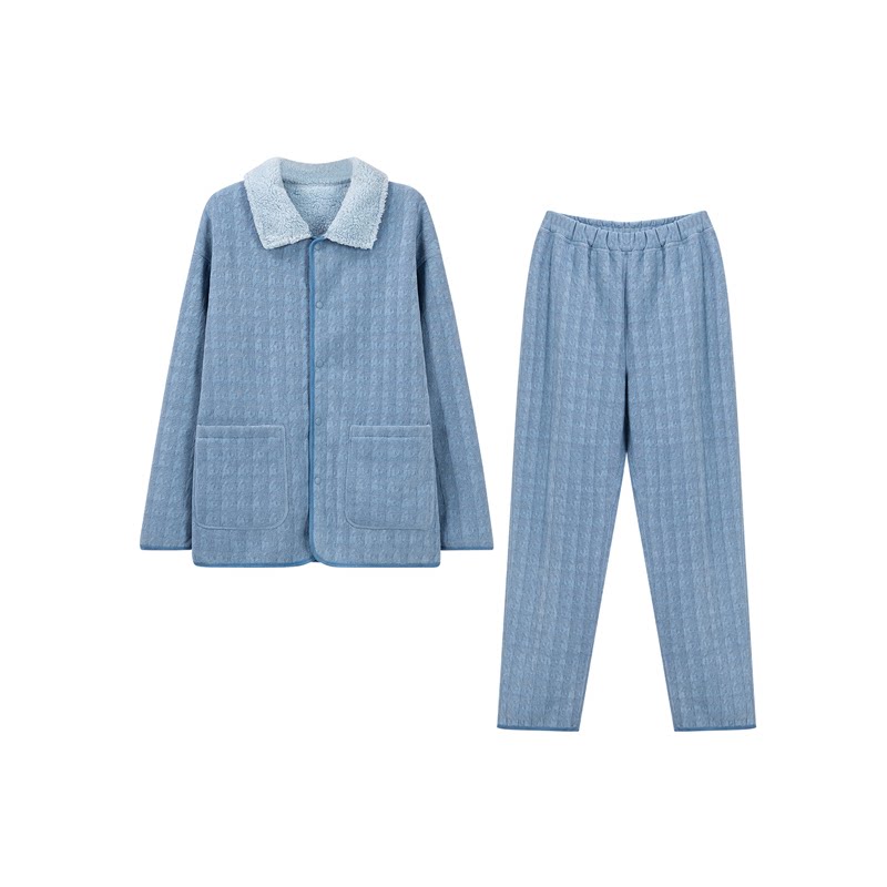 橙线情侣款睡衣家居服套装