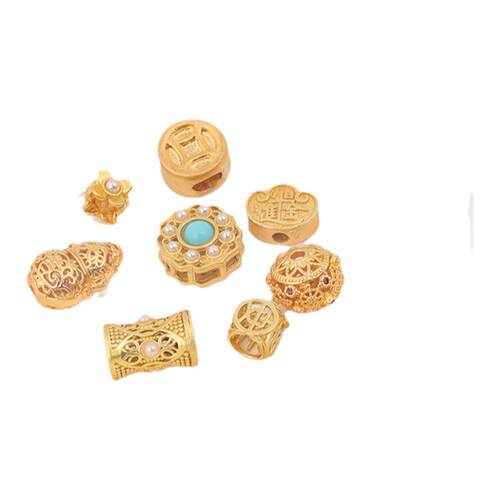 沙金配件镀18k不掉色小金珠diy手串配饰手链珠子串珠隔珠散珠配珠