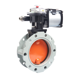 气动粉尘蝶阀V2FS双/单法兰DN100-600 粉体水泥搅拌铝合金V1FS