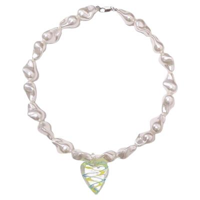 手工制作多巴胺爱心琉璃项链