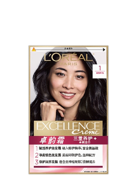 欧莱雅卓韵霜染发剂黑色遮白发