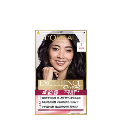 欧莱雅卓韵霜染发剂黑色遮白发